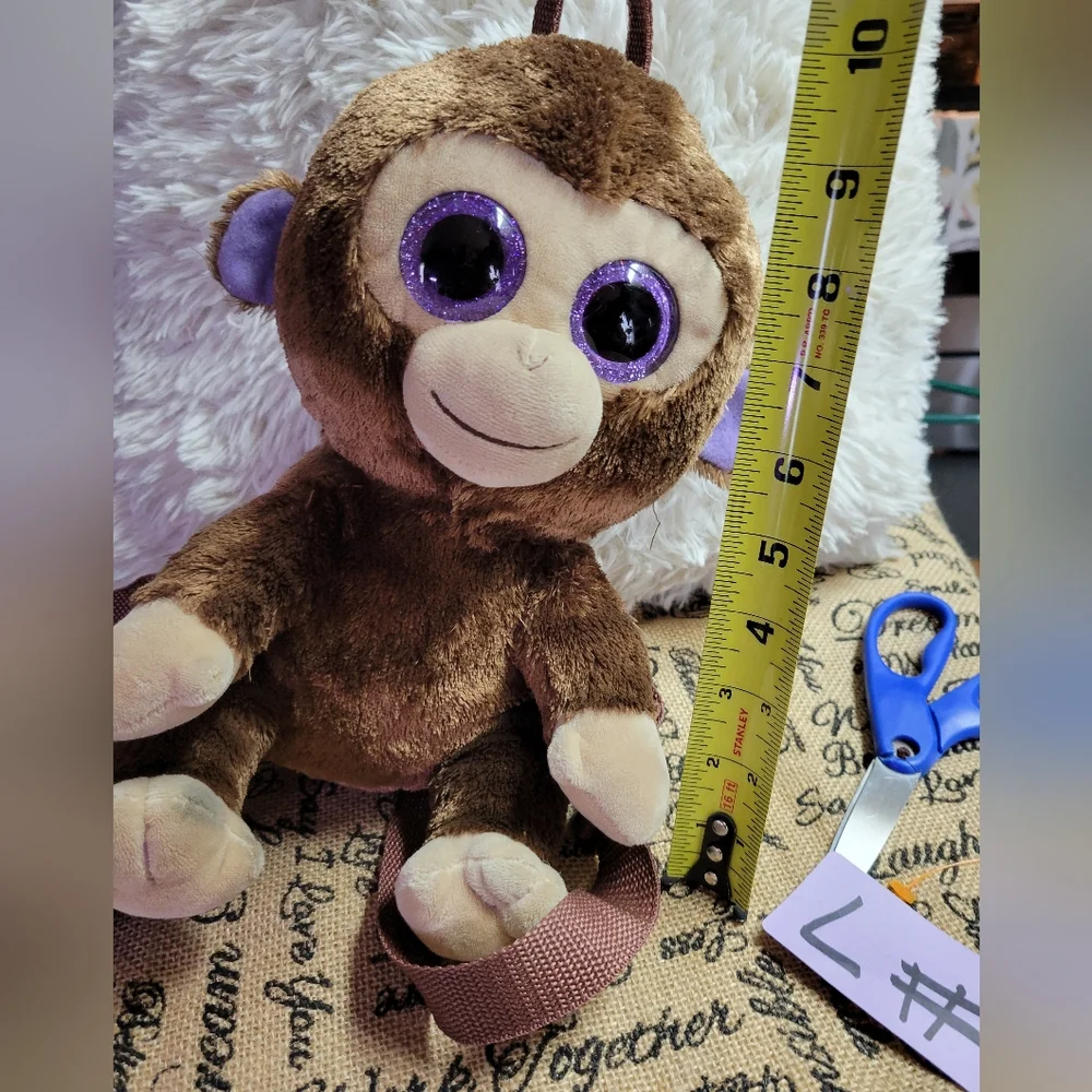 Ty Beanie boos coconut the monkey plush backpa